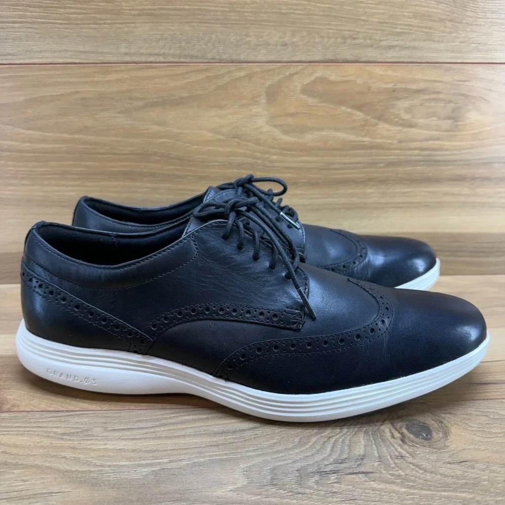 Cole Haan Grand Tour Wingtip‎ Oxfords Mens 11.5 M Black Leather Grand Os